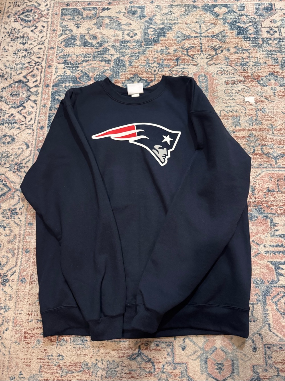 Champion Navy Crewneck Sweatshirt with Red & White Logo